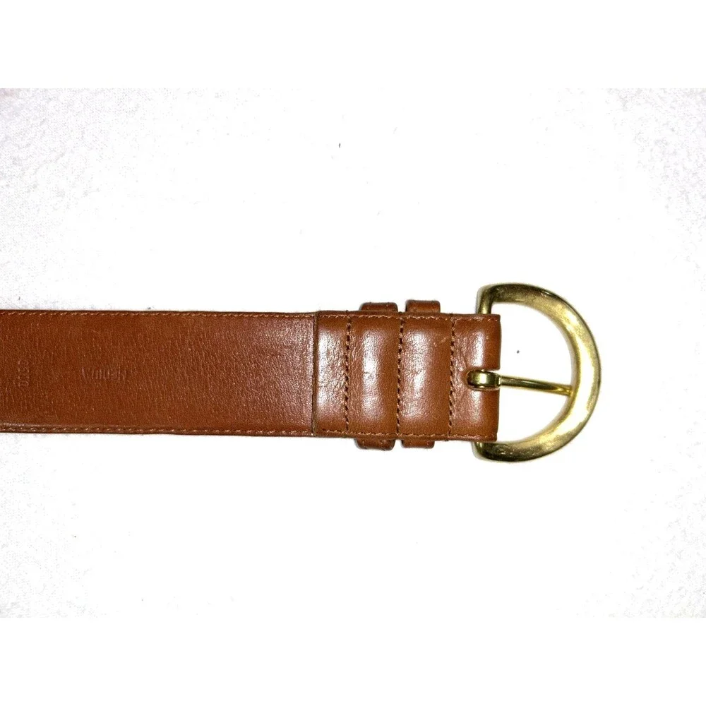 Coach Kids Medium British Tan Belt Glove Tanned Cowhide Brass Buckle 8500